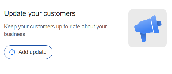 Google My Business add update button