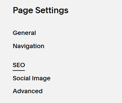 Accessing Squarespace SEO settings